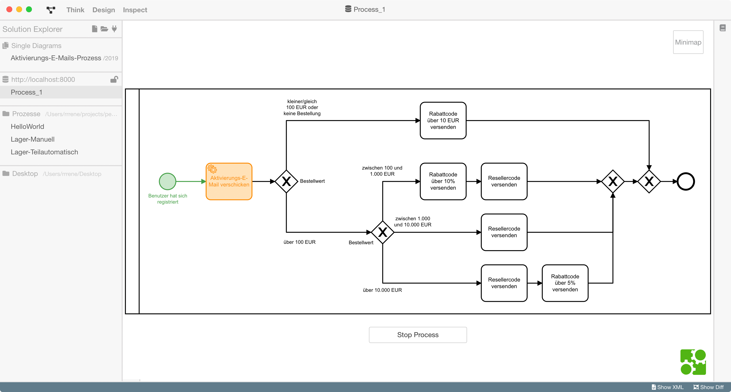 BPMN Studio: Live Execution Tracker